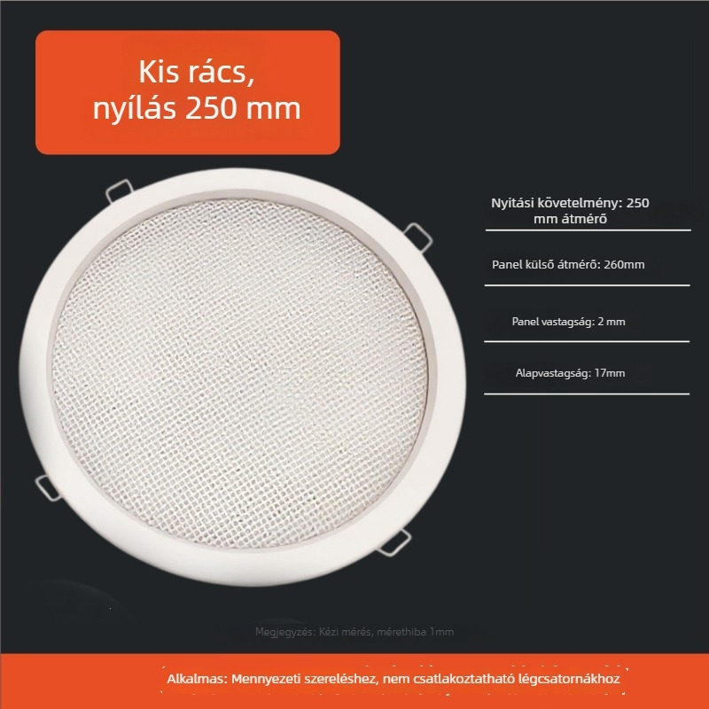 Kerek alumínium lamellás levegőventilációs nyílás szellőztetéshez, kivezetéshez és friss levegő rendszerhez