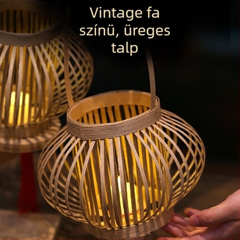 Rattanból készült papírlámpa – DIY készlet kínai ősi stílusú dekorációhoz, vetítéssel