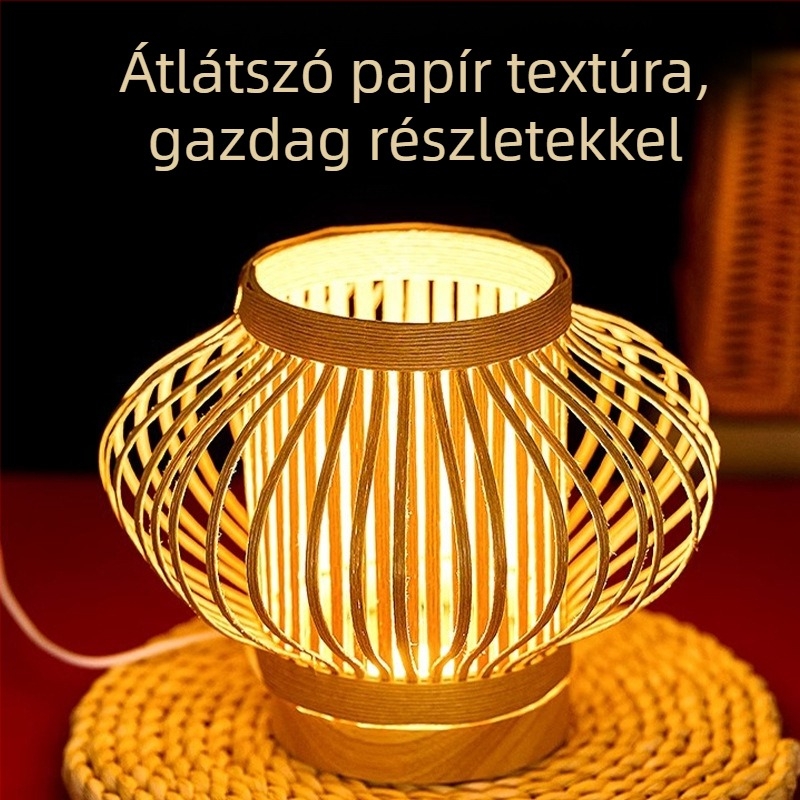 Rattanból készült papírlámpa – DIY készlet kínai ősi stílusú dekorációhoz, vetítéssel