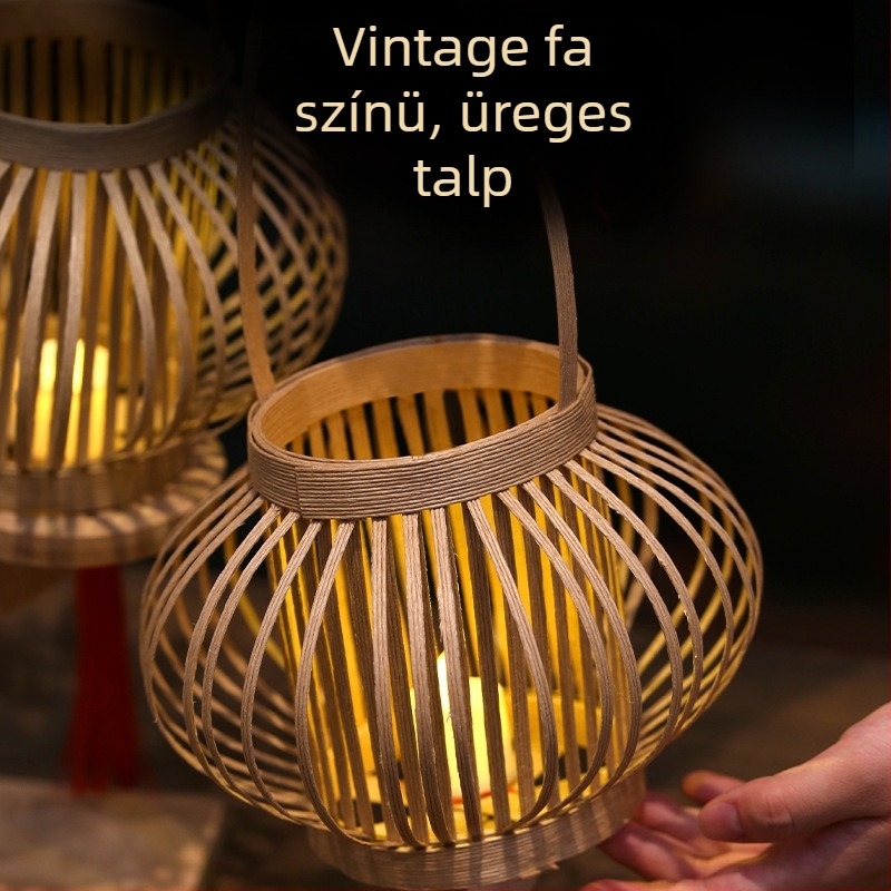 Rattanból készült papírlámpa – DIY készlet kínai ősi stílusú dekorációhoz, vetítéssel
