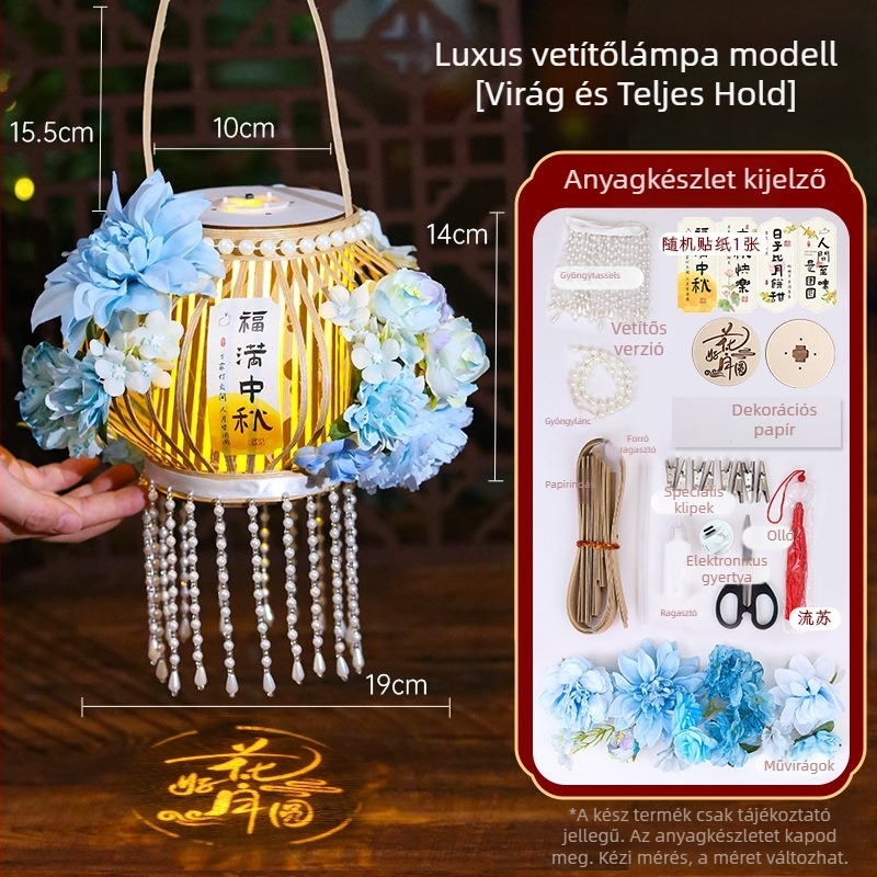 Rattanból készült papírlámpa – DIY készlet kínai ősi stílusú dekorációhoz, vetítéssel