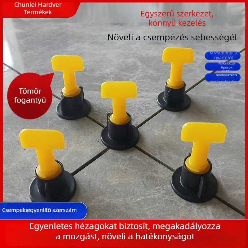 Fali csempe szintező, T-alakú szintező, műanyag alapbetét, új anyagból készült szintező eszköz