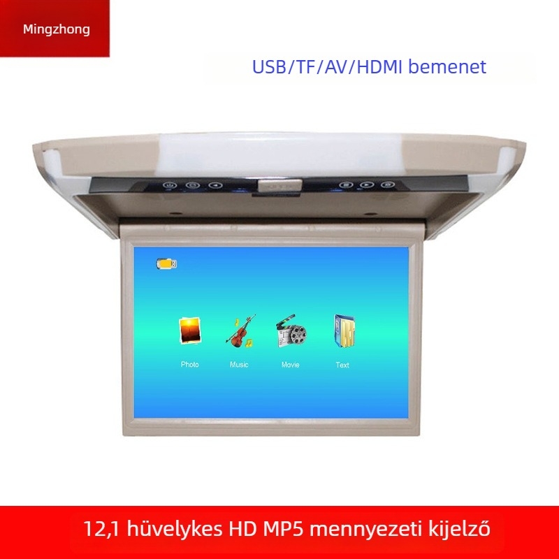 12,1 hüvelykes autó mennyezeti kijelző MP5 és HDMI, 1280x800 felbontás, univerzális kompatibilitás