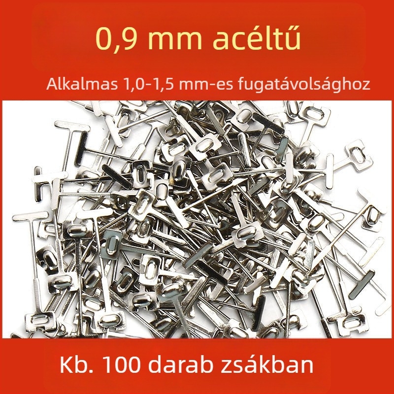 Padlólapokhoz szánt csempe szintező eszköz kereszt alakú klipekkel és acél tűkkel
