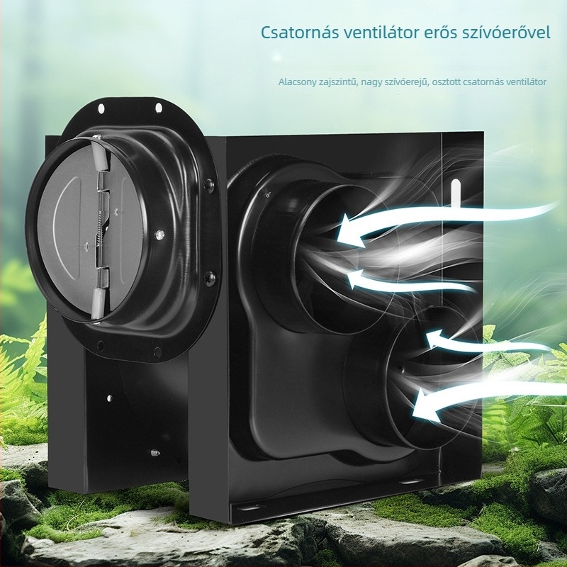 1–2 kiáramló ventilátor, hotel-specifikus, halk fürdőszobai osztott csatornás ventilátor