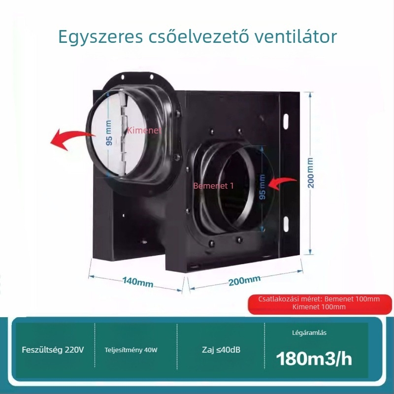 1–2 kiáramló ventilátor, hotel-specifikus, halk fürdőszobai osztott csatornás ventilátor