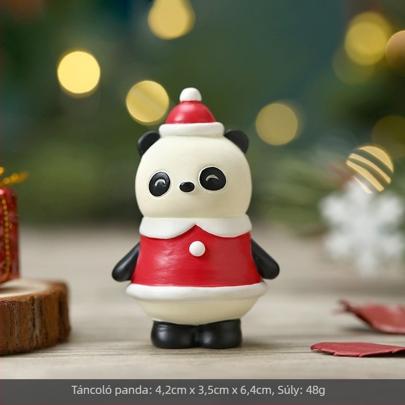 Karácsonyi díszek — aranyos kézzel készített díszek: Mikulás, rénszarvas, karácsonyfa, asztali dekoráció gyantából