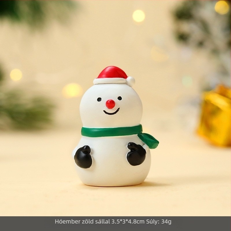 Karácsonyi díszek — aranyos kézzel készített díszek: Mikulás, rénszarvas, karácsonyfa, asztali dekoráció gyantából