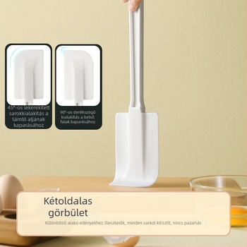 Szilikon puha spatula hosszú nyéllel, nagy méretű, élelmiszer-minőségű műanyag, tortákhoz és krémekhez