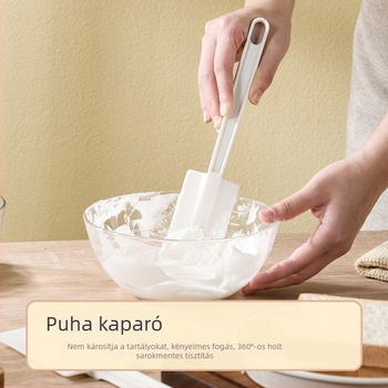 Szilikon puha spatula hosszú nyéllel, nagy méretű, élelmiszer-minőségű műanyag, tortákhoz és krémekhez