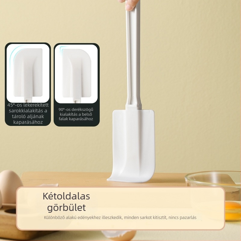 Szilikon puha spatula hosszú nyéllel, nagy méretű, élelmiszer-minőségű műanyag, tortákhoz és krémekhez