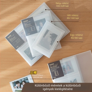 Polaroid fotóalbum matricákkal - DIY kreatív fénykép-könyv, hordozható emlék, film-stílusú tárolóalbum