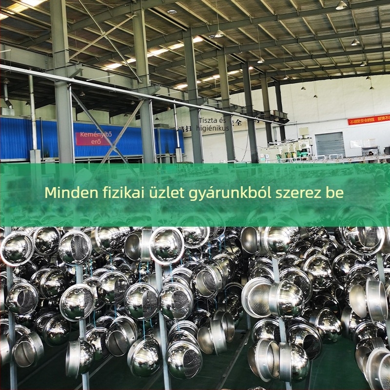 Rozsdamentes acél szellőző sapka lamellákkal, esőálló kimeneti sapka, egy rétegű rács, friss levegő sapka