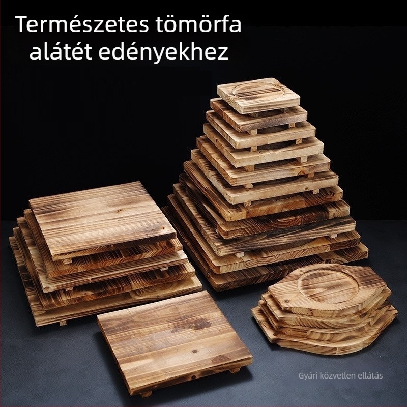Kő- és agyagtálakhoz való fa alátét, széntüzelésű tűzhely hőszigetelő alap, tea főzéséhez fa deszka, fazék alap tálca, vaslemez