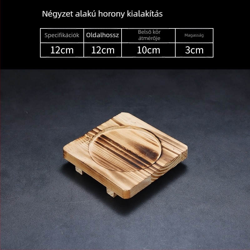 Kő- és agyagtálakhoz való fa alátét, széntüzelésű tűzhely hőszigetelő alap, tea főzéséhez fa deszka, fazék alap tálca, vaslemez