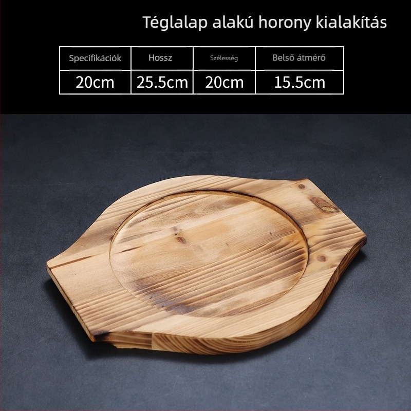Kő- és agyagtálakhoz való fa alátét, széntüzelésű tűzhely hőszigetelő alap, tea főzéséhez fa deszka, fazék alap tálca, vaslemez