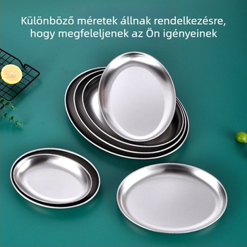 Koreai stílusú vastag rozsdamentes acél kör alakú tál – arany színben, grill- és steakhez éttermi használatra, desszerthez sekély tál