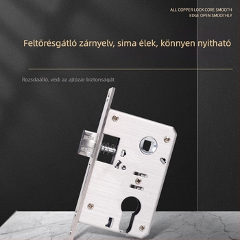 Rozsdamentes acélból készült belső ajtózártest ujjlenyomat-olvasóval faajtókhoz; univerzális típus 4045; dupla zárómechanizmus; multifunkcionális 125.