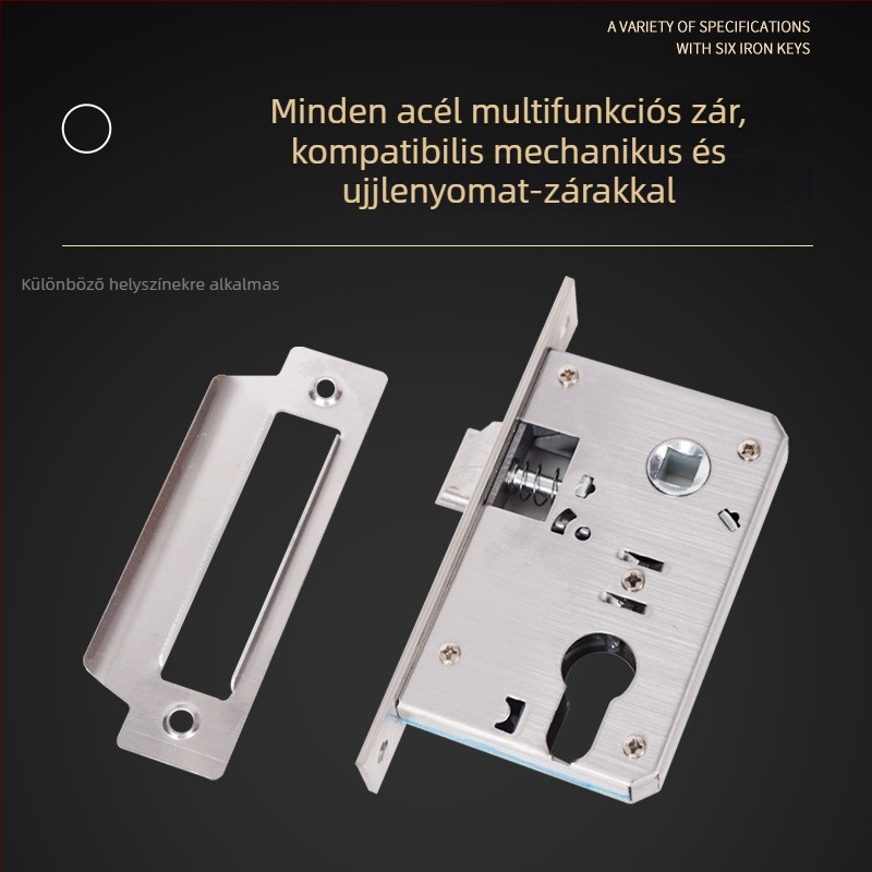 Rozsdamentes acélból készült belső ajtózártest ujjlenyomat-olvasóval faajtókhoz; univerzális típus 4045; dupla zárómechanizmus; multifunkcionális 125.