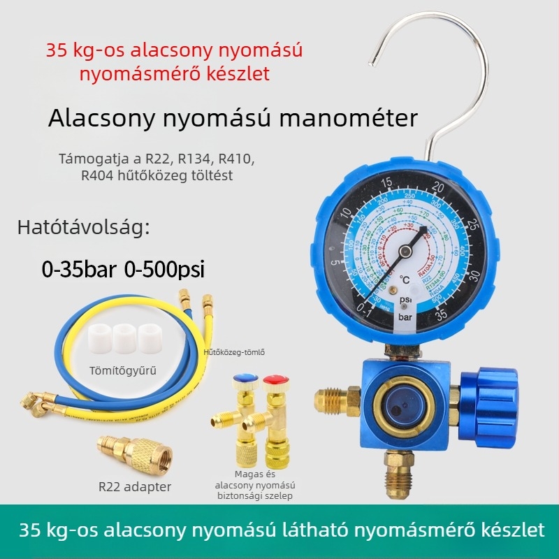 Klimatizációs szerszámkészlet diafragma nyomásmérővel háztartási és autóklíma számára