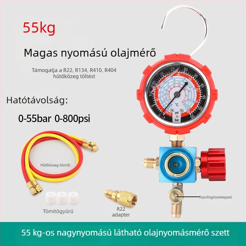 Klimatizációs szerszámkészlet diafragma nyomásmérővel háztartási és autóklíma számára