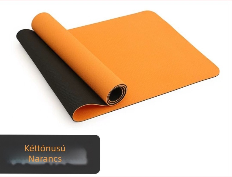 TPE kétszínű jóga matrac, 6 mm, szagtalan, csúszásmentes edzésmatrac jóga számára, 183×61 cm