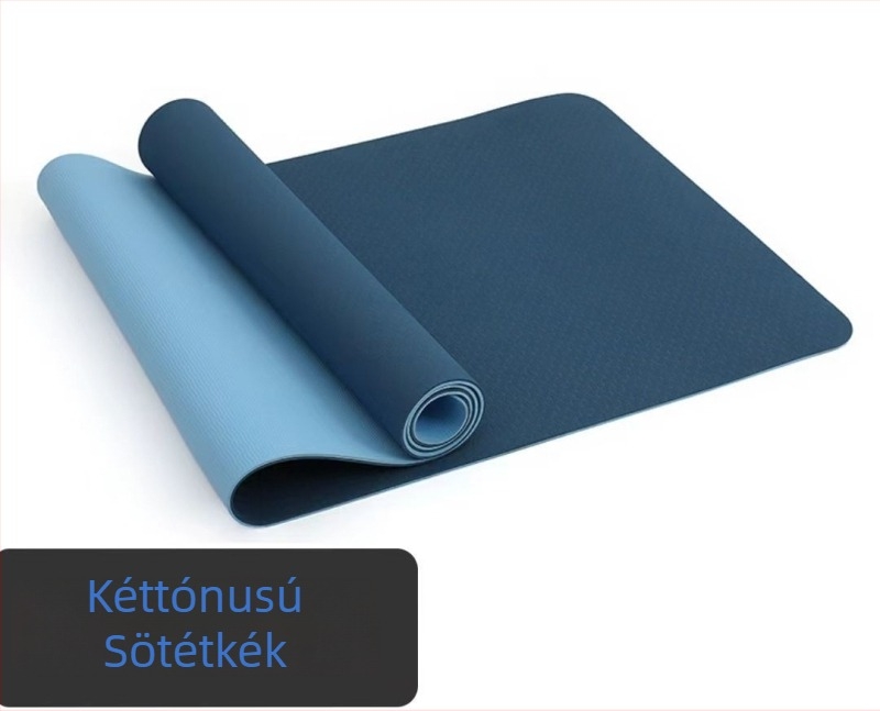TPE kétszínű jóga matrac, 6 mm, szagtalan, csúszásmentes edzésmatrac jóga számára, 183×61 cm