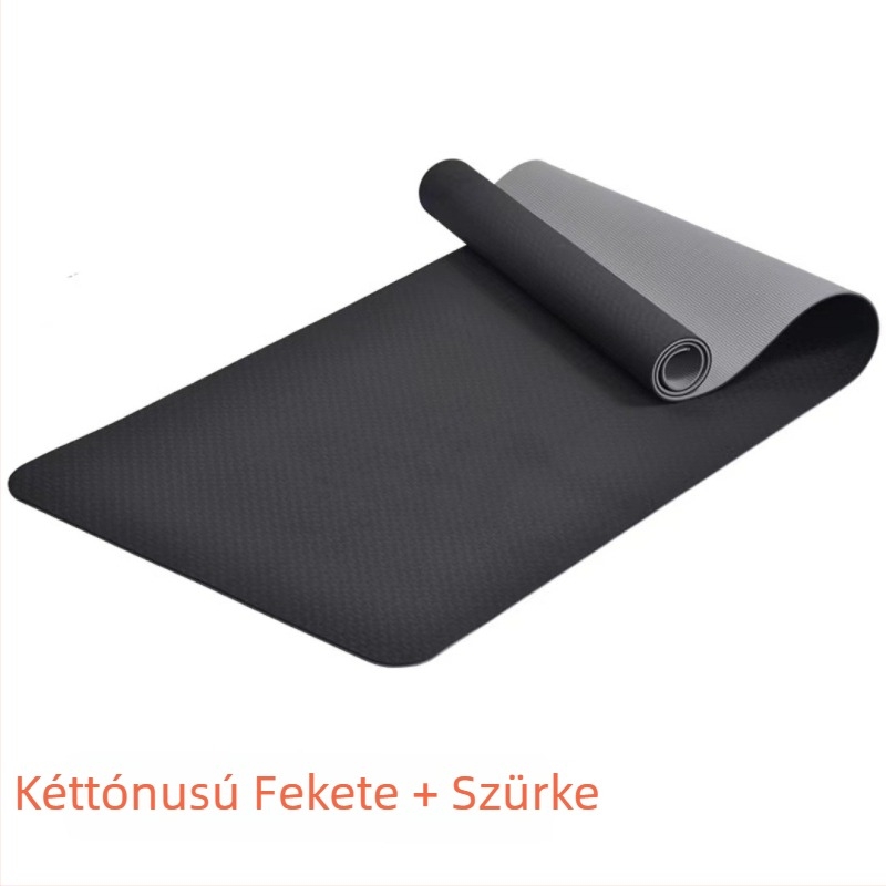 TPE kétszínű jóga matrac, 6 mm, szagtalan, csúszásmentes edzésmatrac jóga számára, 183×61 cm