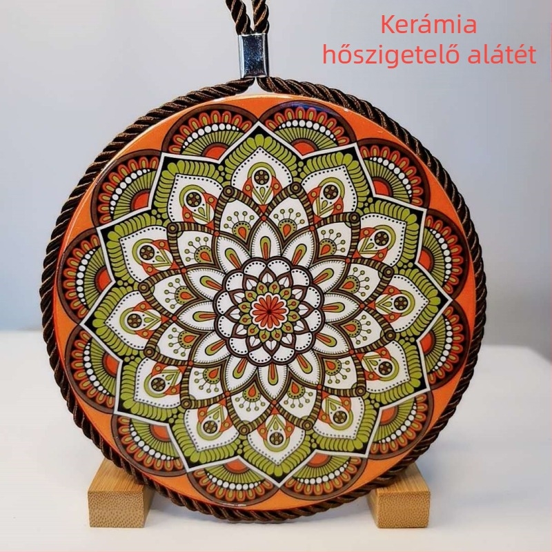 Kerek kerámia hőszigetelő asztali alátét, Bohemia mintával