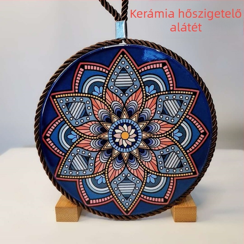 Kerek kerámia hőszigetelő asztali alátét, Bohemia mintával