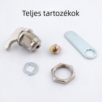 61069 Forgónyelvű zár elosztó szekrényhez — Fém irattár-szekrény ajtózár kezelővel, cilindrikus zár, univerzális elektromos doboz zár