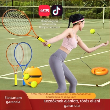 Gyerekeknek szóló teniszkészlet egyéni edzéshez, visszapattanó elasztikus labdával