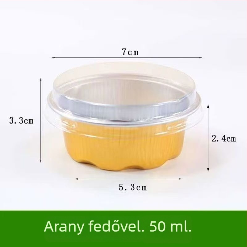 50 ml-es bowl cake forma készlet alumíniumfóliás poharakkal és csomagolással