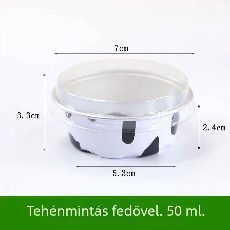 50 ml-es bowl cake forma készlet alumíniumfóliás poharakkal és csomagolással