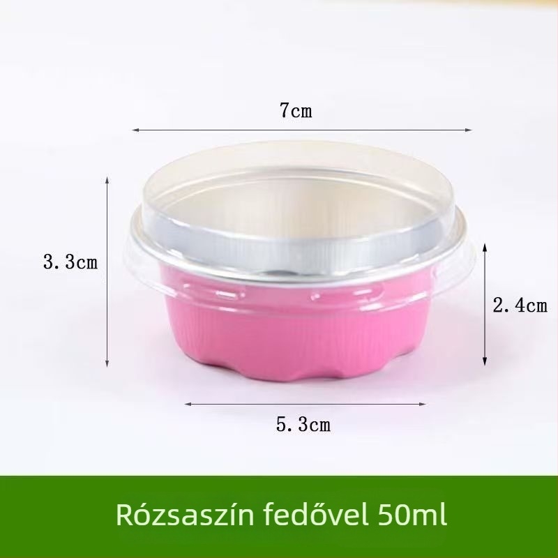 50 ml-es bowl cake forma készlet alumíniumfóliás poharakkal és csomagolással