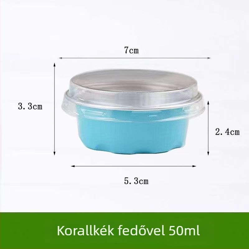 50 ml-es bowl cake forma készlet alumíniumfóliás poharakkal és csomagolással
