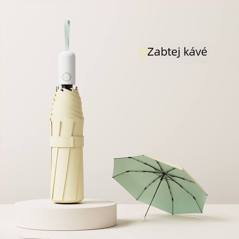 Diák esernyő, teljesen automata, összecsukható, macaron-stílusú, megerősített szélállóság, napos és esős használatra, UV védelem