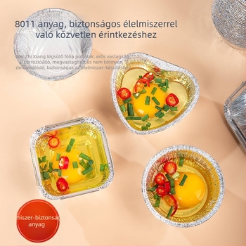 Légsütőhöz tervezett egyszer használatos alumínium poharak, tojásos torta tepsi, alumíniumfóliás dobozok, zsírszívó papír