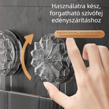 Falra szerelhető vákuumos tároló fürdőszobába, fúrás nélkül, egy polcos