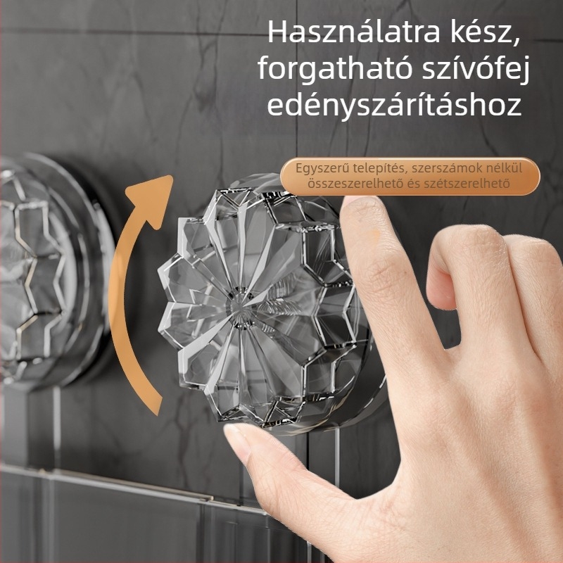 Falra szerelhető vákuumos tároló fürdőszobába, fúrás nélkül, egy polcos