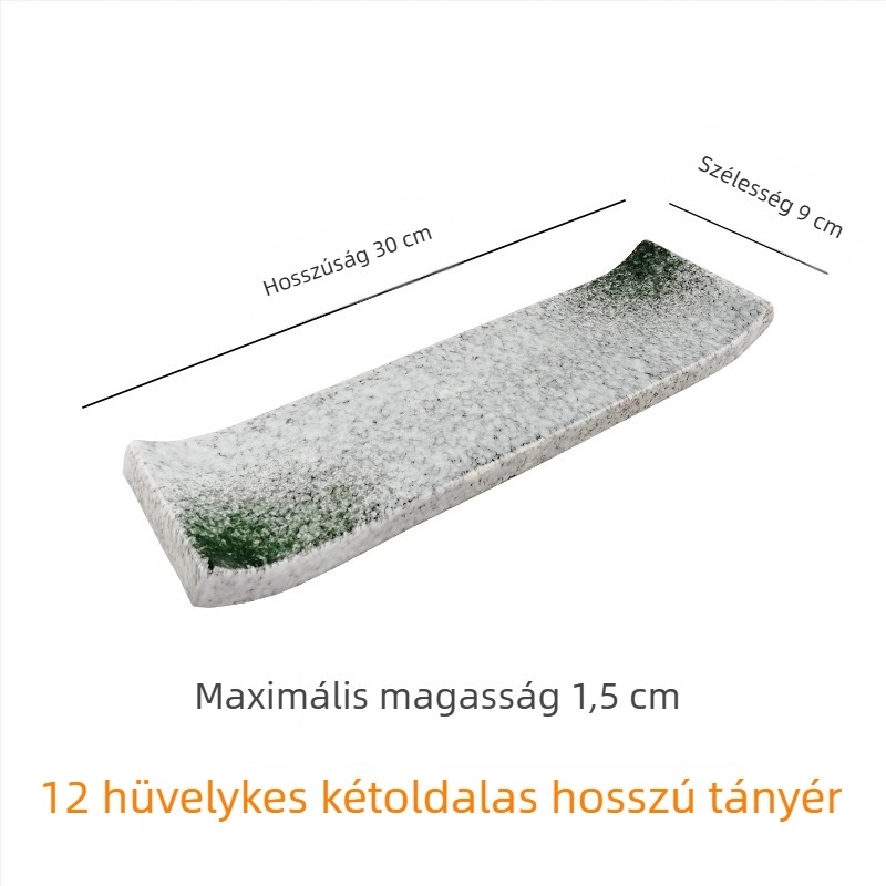 Japán stílusú kerámia lapos tál arany- és ezüst díszítéssel, kreatív sushi tál, grill tál és marhanyelv tál