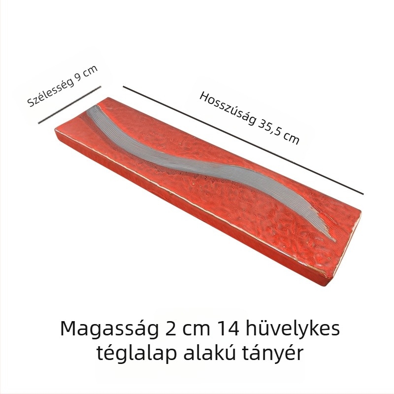 Japán stílusú kerámia lapos tál arany- és ezüst díszítéssel, kreatív sushi tál, grill tál és marhanyelv tál