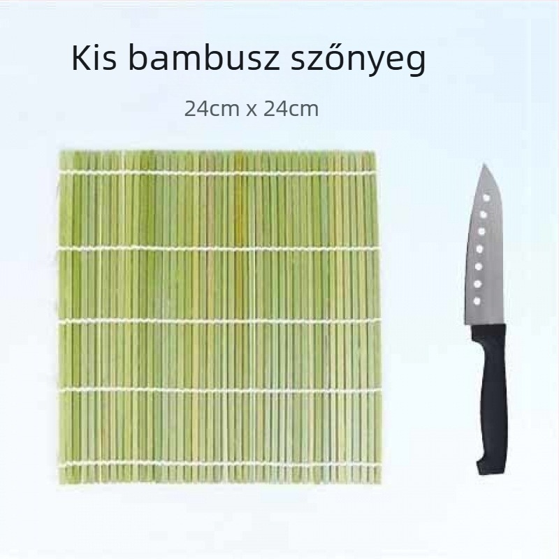 Zöld bambusz sushi matrac – japán konyhai eszköz a sushi tekeréséhez és sashimi tálalásához
