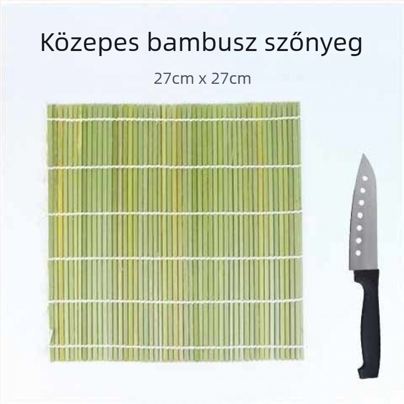 Zöld bambusz sushi matrac – japán konyhai eszköz a sushi tekeréséhez és sashimi tálalásához