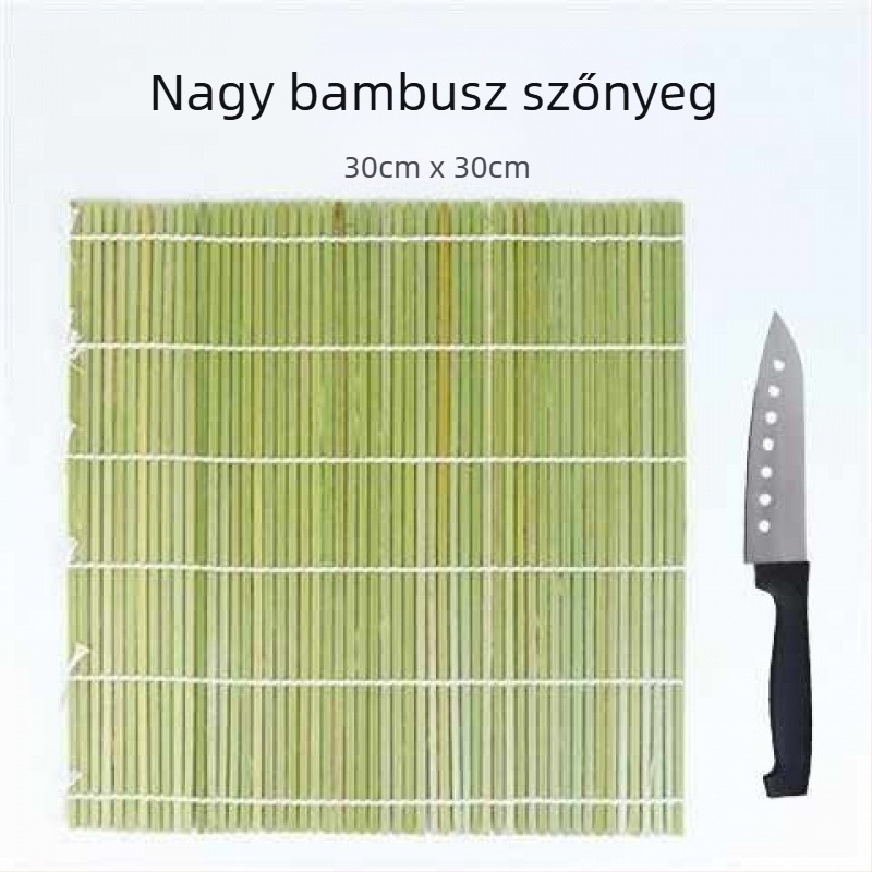 Zöld bambusz sushi matrac – japán konyhai eszköz a sushi tekeréséhez és sashimi tálalásához