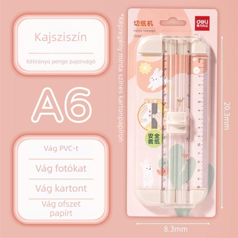 Deli TD900 Mini papírvágó – Biztonságos kézi vágóeszköz diákoknak