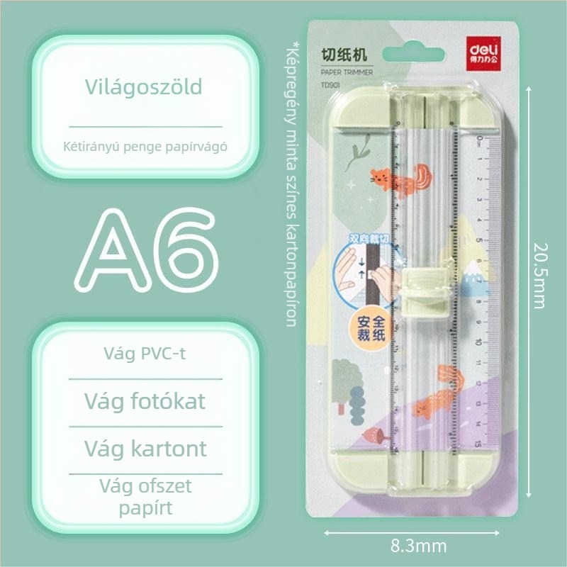Deli TD900 Mini papírvágó – Biztonságos kézi vágóeszköz diákoknak