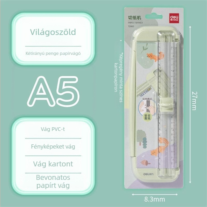 Deli TD900 Mini papírvágó – Biztonságos kézi vágóeszköz diákoknak