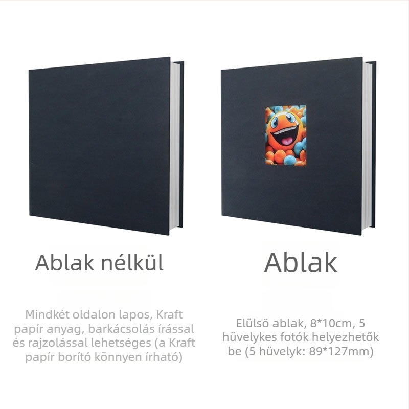 Nagy kapacitású, 5 hüvelykes ragasztós DIY fotóalbum párnak, családnak és barátoknak – emlékfotóalbum