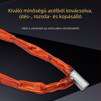 SHI Vaslánc kerékpárzár biztonsági zármechanizmussal, modell 7 négyszög 80